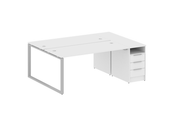 Стол-станция METALL SYSTEM на О-образном м/к с опорной тумбой  БО.РС-СТП-2.4 2012*1475*750 